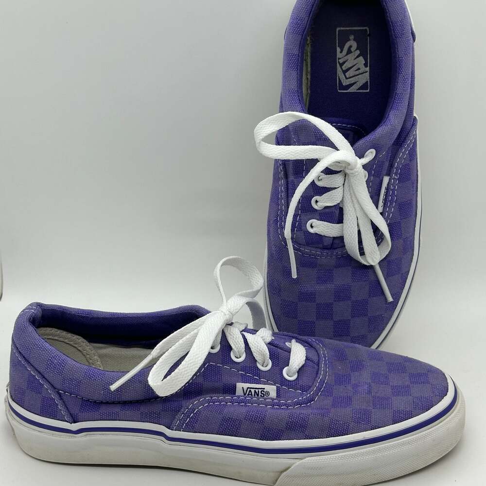 Vans Big Kid Era Purple Checkerboard Low Top Sneakers Size 3